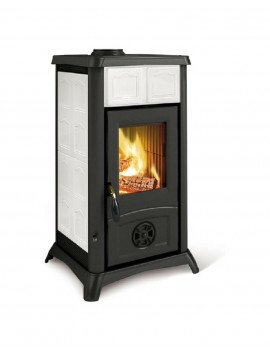 LA NORDICA GEMMA 5.0 MAIOLICA 7111621 STUFA A LEGNA 7kW CERAMICA BIANCA A+