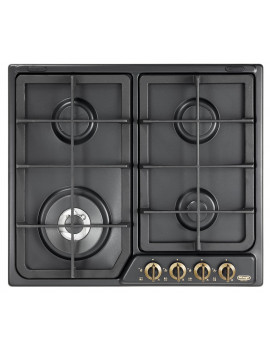 DE LONGHI ANF46PRO PIANO COTTURA A GAS 60CM 4 FUOCHI CORONA COUNTRY ANTRACITE