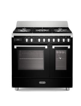 DE LONGHI BS965TMXN CUCINA GAS 90CM 5 FUOCHI FORNO ELETTRICO MULTIFUNZIONE NERO