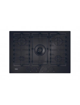 HAIER HAVG75S2BPB PIANO COTTURA A GAS 75CM VETRO NERO 5 FUOCHI SERIE 2