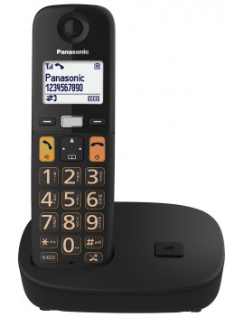 PANASONIC KXTGU110EXB CORDLESS 1.8" VIVAVOCE MEMORIA 100NUMERI HAC ECO NERO