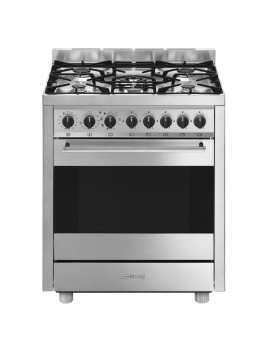 SMEG B71GMX2 CUCINA GAS 70x60cm 5 FUOCHI FORNO MULTIFUNZIONE VAPOR CLEAN INOX