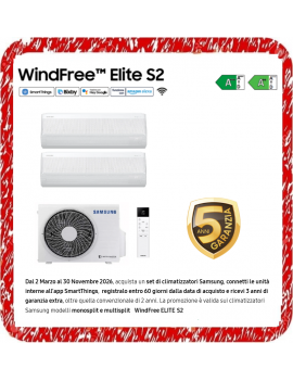 SAMSUNG WINDFREE ELITE S2 CONDIZIONATORE DUAL 7000+9000 BTU CLASSE A+++