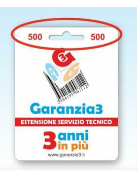 GARANZIA3 GR3-500 ESTENSIONE DI GARANZIA SERVIZIO TECNICO 3 ANNI MASSIMALE 500€