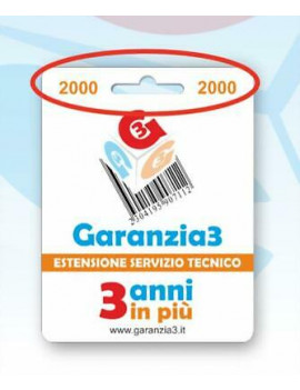 GARANZIA3 GR3-2000 ESTENSIONE GARANZIA SERVIZIO TECNICO 3 ANNI MASSIMALE 2000€