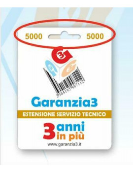 GARANZIA3 GR3-5000 ESTENSIONE GARANZIA SERVIZIO TECNICO 3 ANNI MASSIMALE 5000€