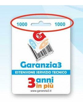 GARANZIA3 GR3-1000 ESTENSIONE GARANZIA SERVIZIO TECNICO 3 ANNI MASSIMALE 1000€
