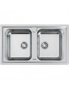 FOSTER 5886060 LAVELLO 2 VASCHE ELETTRA STD ACCIAIO INOX 86 CM