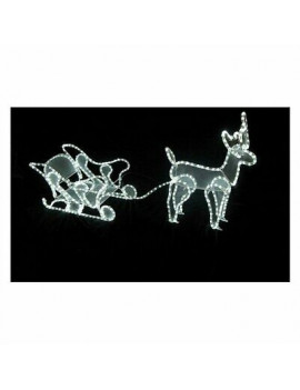 Giocoplast 175.18248 RENNA CON SLITTA A LED DECORAZIONI DI NATALE