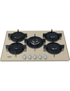 HOTPOINT HAGD72S/CH PIANO COTTURA 73 CM INCASSO 5 FUOCHI GAS 9LIVELLI CHAMPAGNE