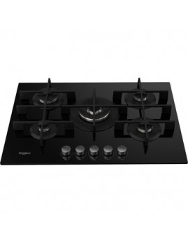 WHIRLPOOL GOWL758/NB PIANO COTTURA 5FUOCHI GAS 73CM 9LIVELLI POTENZA VETRO NERO