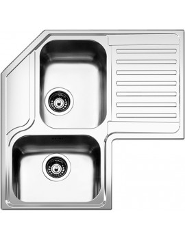 APELL ROAN2B90IRBC LAVELLO DA INCASSO AD ANGOLO 2 VASCHE GOCCIOLATOIO DX INOX