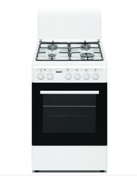 SEKOM SCFS55E4GTA CUCINA 50 CM 4 FUOCHI FORNO ELETTRICO + COPERCHIO BIANCO