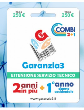 Garanzia3 Combi ESTENSIONE DI GARANZIA 3 ANNI + 1 ANNO ACCIDENTALE 250€