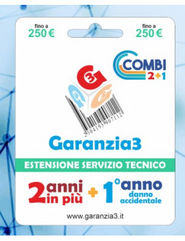 Garanzia3 Combi ESTENSIONE DI GARANZIA 2 ANNI + 1 ANNO DANNO ACCIDENTALE 250€