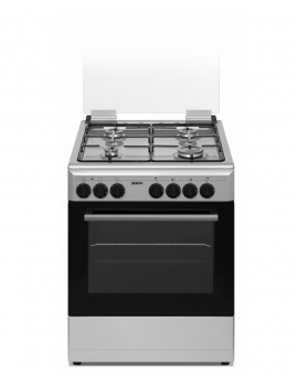SEKOM SCFS66E6VTLX CUCINA 60 CM 4 FUOCHI FORNO ELETTRICO MULTIFUNZIONE INOX