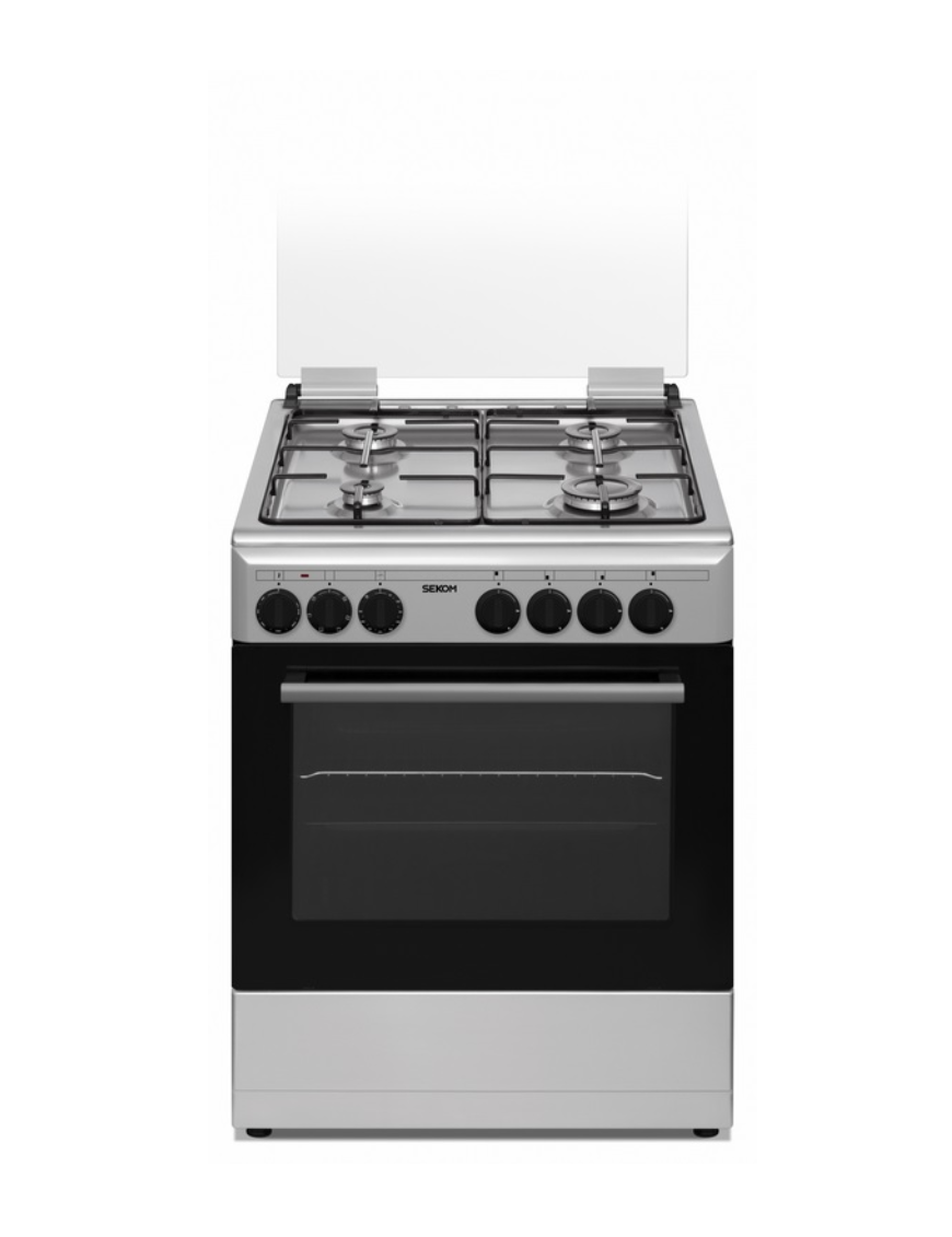 SEKOM SCFS66E6VTLX CUCINA 60 CM 4 FUOCHI FORNO ELETTRICO MULTIFUNZIONE INOX