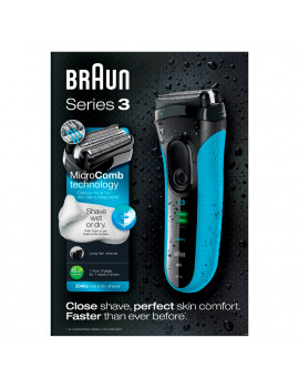 BRAUN 3040 RASOIO RICARICABILE WET&DRY Series 3 LED AUTONOMIA 45 MINUTI