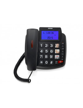 BRONDI BRAVO 90 LCD NERO TELEFONO FISSO CON FILO VIVAVOCE AUDIO BOOST