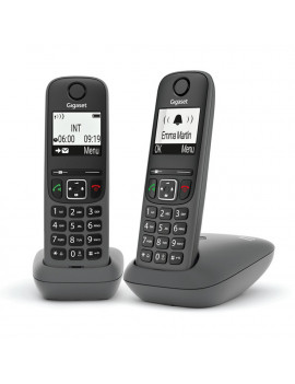 GIGASET AS490DUO 2 X CORDLESS DUO 2" VIVAVOCE 100 NUMERI CON SEGRETERIA NERO