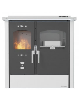 LINCAR OMEGA CUCINA A LEGNA FORNO BIANCA POTENZA TERMICA 9.33KW RISCALDA 195 m3