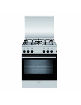 GLEM GAS A855GI CUCINA INOX 80X50 CM 5 FUOCHI FORNO A GAS