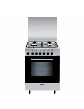 GLEM GAS A664MI6 CUCINA INOX 60X60CM 4 FUOCHI FORNO ELETTRICO 64 LT CLASSE A