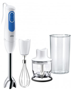 BRAUN MQ3025WH FRULLATORE A IMMERSIONE MINIPIMER + TRITATUTTO + BICCHIERE