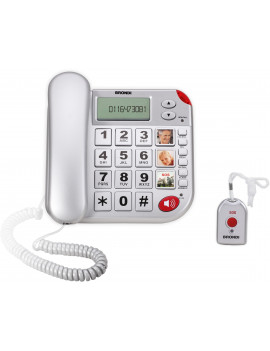 BRONDI SUPER BRAVO PLUS ARGENTO TELEFONO TASTI GRANDI SOS VIVAVOCE TELECOMANDO