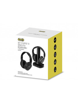 TREVI 0F158000 SET 2 CUFFIE TV WIRELESS FRS 1580 TW NERO