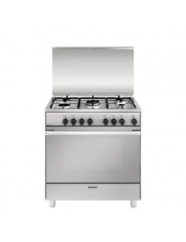 GLEM GAS U855MI6 CUCINA INOX80X50cm CLASSE A 5 FUOCHI FORNO ELETTRICO 6FUNZIONI