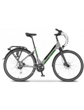 ARGENTO ABOCR20 BICI ELETTRICA E-BIKE CITY 36V 28" AUTONOMIA 70KM OMEGA VERDE