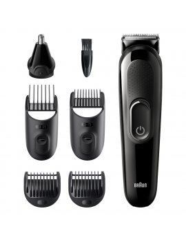 BRAUN MGK3320 REGOLA BARBA/CAPELLI RICARICABILE 6 ACCESSORI NERO