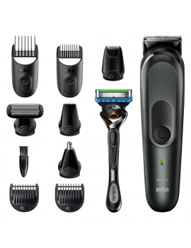 BRAUN MGK7321 REGOLA BARBA RICARICABILE 10 IN 1 STYLING KIT NERO + ACCESSORI