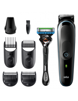 BRAUN MGK5345 REGOLA BARBA RICARICABILE AUTONOMIA 100 MIN + ACCESSORI 7IN1