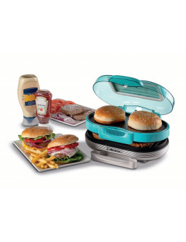 ARIETE 205 Hamburger Maker GRILL HAMBURGER/PANINI 1200W CON VASSOIO AZZURRO