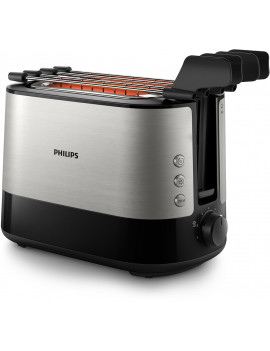 PHILIPS HD2639 TOSTAPANE 730 WATT 7 PROGRAMMI 2 SCOMPARTI INOX/NERO