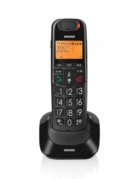 BRONDI BRAVO BRIGHT NERO TELEFONO CORDLESS VIVAVOCE 20 NUMERI ECODECT NERO