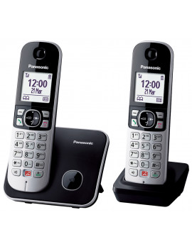 PANASONIC KXTG6852JTB 2 X TELEFONO CORDLESS TWIN 1.8" 50MEM. VIVAVOCE NERO