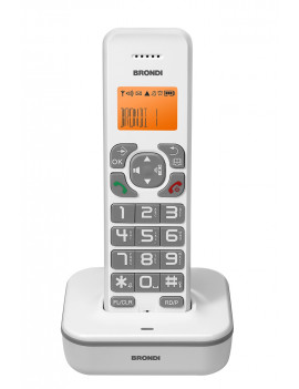 BRONDI BRAVO STAR BIANCO TELEFONO CORDLESS VIVAVOCE MEM.50NUM. BIANCO/GRIGIO