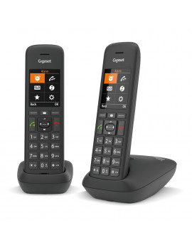 GIGASET C575DUO 2 X TELEFONO CORDLESS 2.2" VIVAVOCE MEMORIA 200 NUMERI NERO