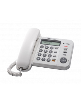 PANASONIC KXTS580EX1W TELEFONO A FILO LCD ANALOGICO IDENTIF.CHIAMATE BIANCO