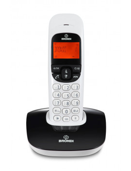 BRONDI NICE BIANCO NERO TELEFONO CORDLESS 1.5"V.VOCE SVEGLIA DECT GAP