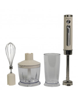 MELCHIONI ARIEL FRULLATORE IMMERSIONE 150W DOPPIA LAMA INOX + ACCESSORI BIANCO