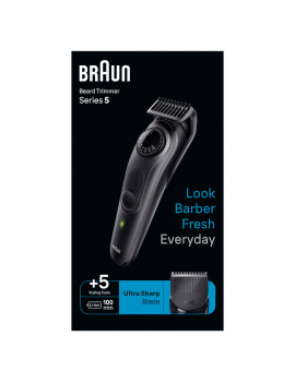 BRAUN BT5420 REGOLA BARBA RICARICABILE 39LUNGHEZZE + ACCESSORI GREY