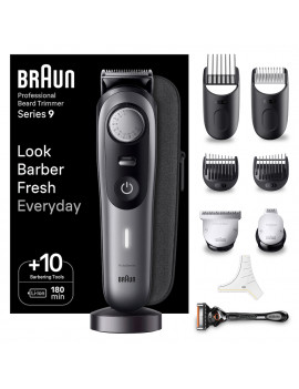 BRAUN BEARD TRIMMER BT9420 REGOLABARBA 40 LUNGHEZZE AUTONOMIA 180 MINUTI