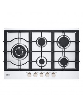 LG CBGZ3016S PIANO COTTURA 75CM INOX 5 FUOCHI GRIGLIE IN GHISA
