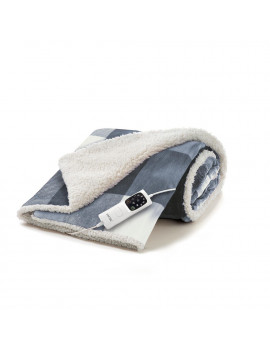 IMETEC 26031 TERMOCOPERTA PLAID ADAPTO 160X120 CM 6 TEMPERATURE TARTAN GREY