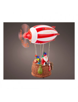 Decoro luminoso Babbo Natale con Mongolfiera Kaemingk