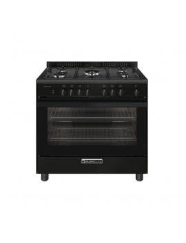 GLEM_GAS SA965MBK CUCINA 90X60CM 5 FUOCHI FORNO ELETTRICO NERO CL.A
